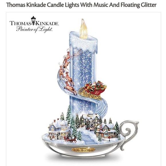 Thomas Kinkade Warm Glow of Christmas Table Centerpiece - Picture 1 of 3